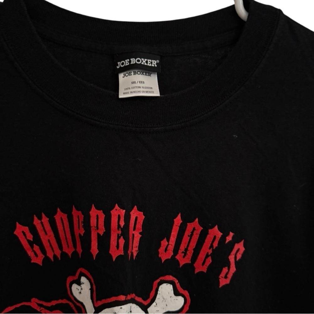 Joe Boxer Chopper Joe’s Skull Flames Graphic Tee Black XXL Motorcycle Shirt - Picture 2 of 3